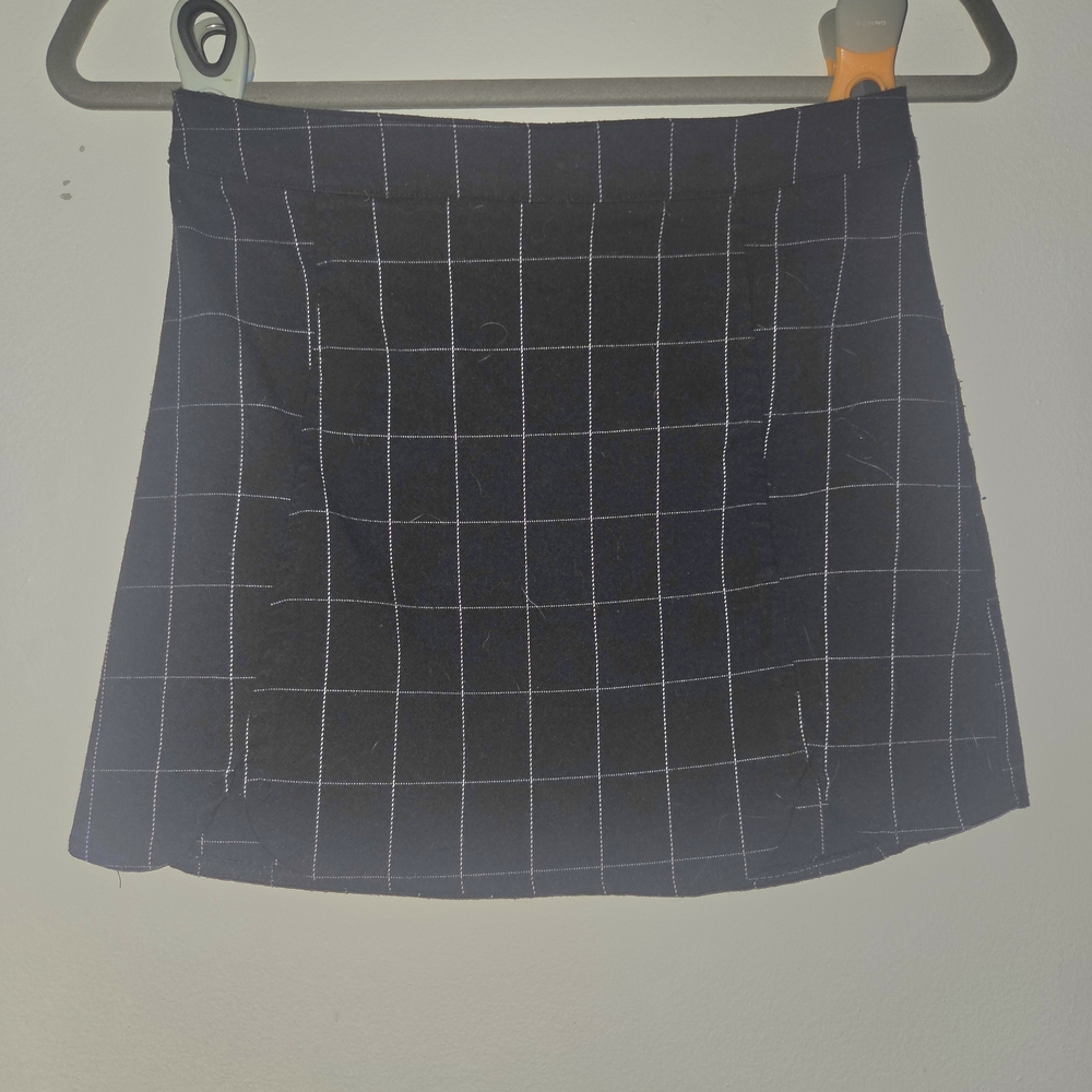 Classic Black Checkered Skirt